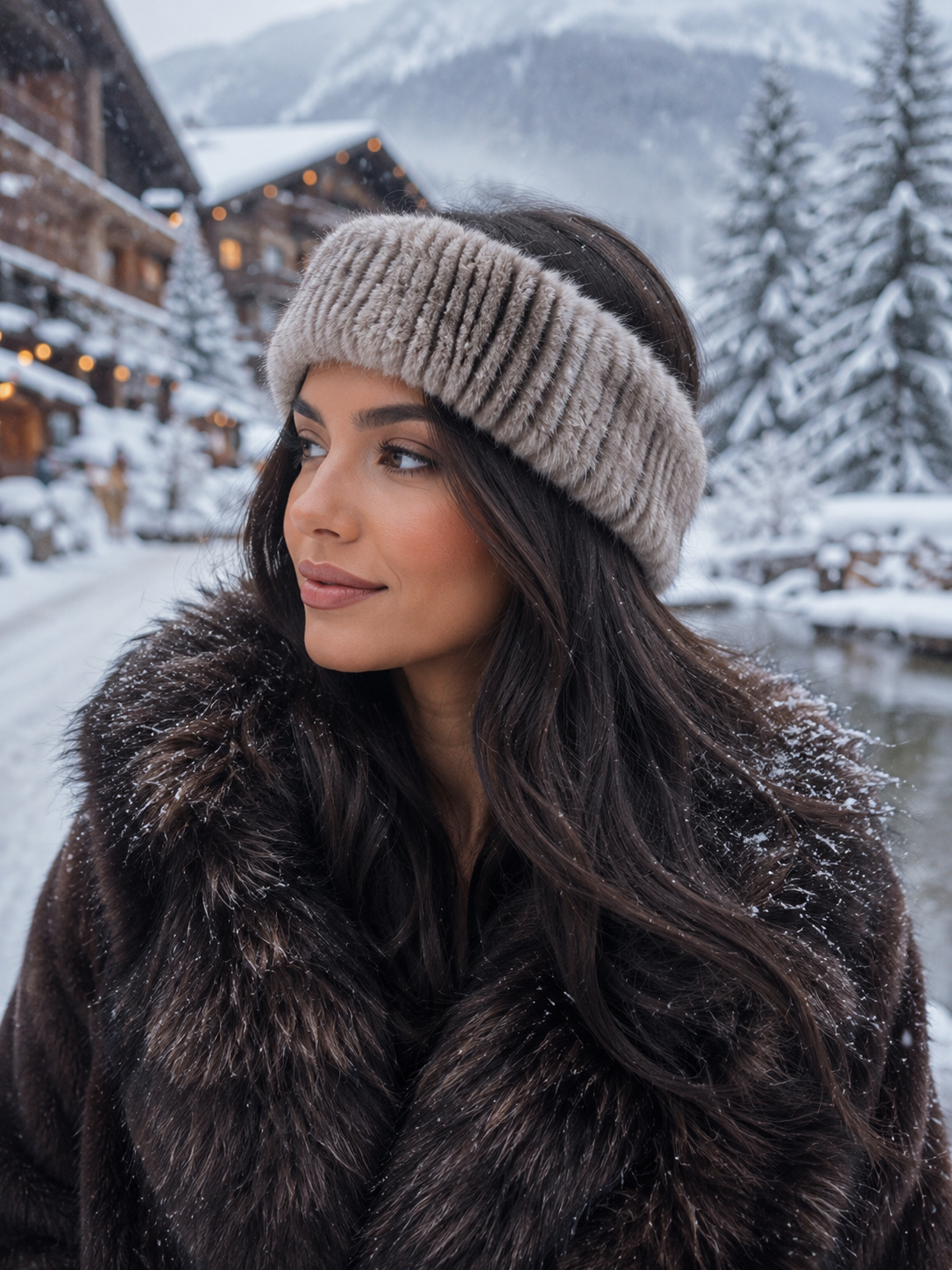 Silver Mink Headband
