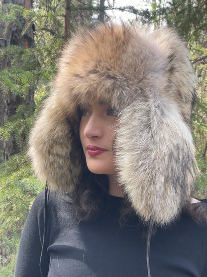 Full Coyote Trapper Hat