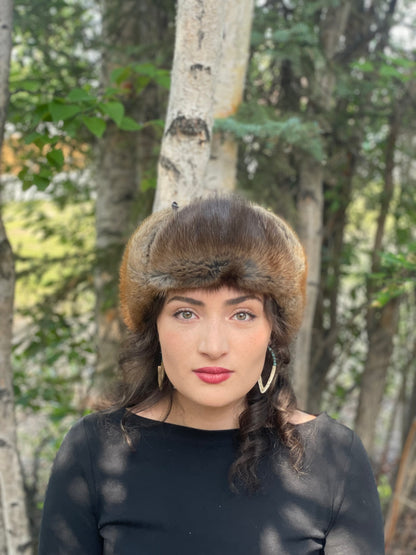 Leather Muskrat Trapper Hat