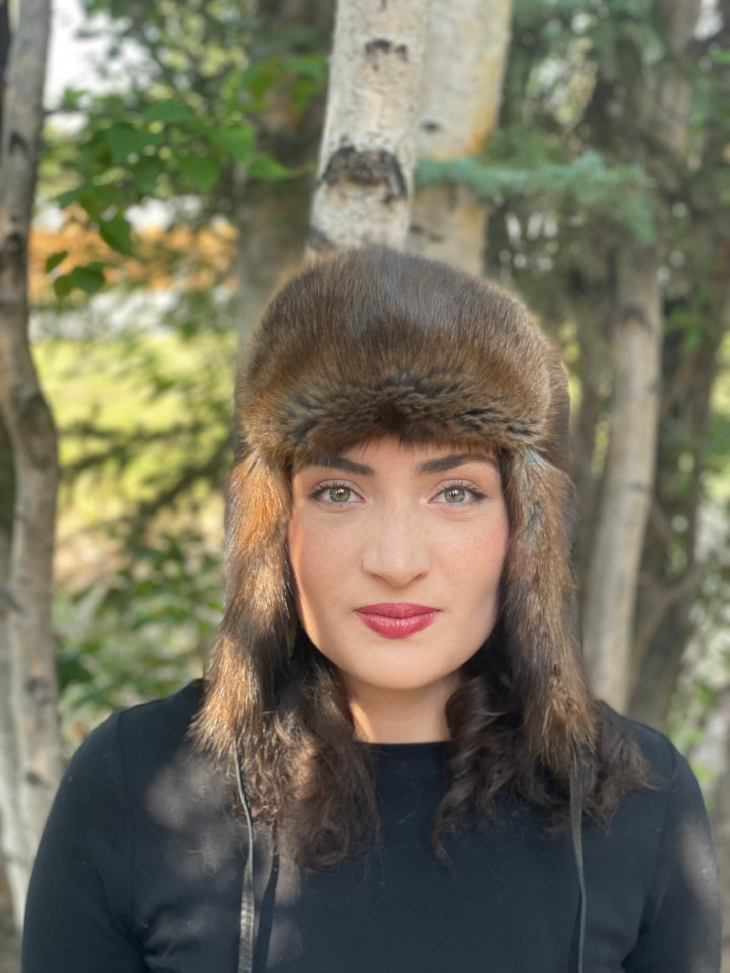 Full Muskrat Fur Trapper Hat