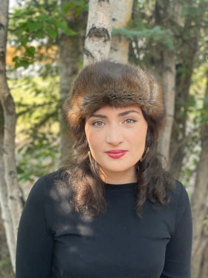 Full Muskrat Fur Trapper Hat