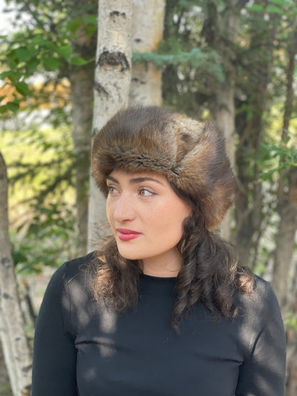 Full Muskrat Fur Trapper Hat