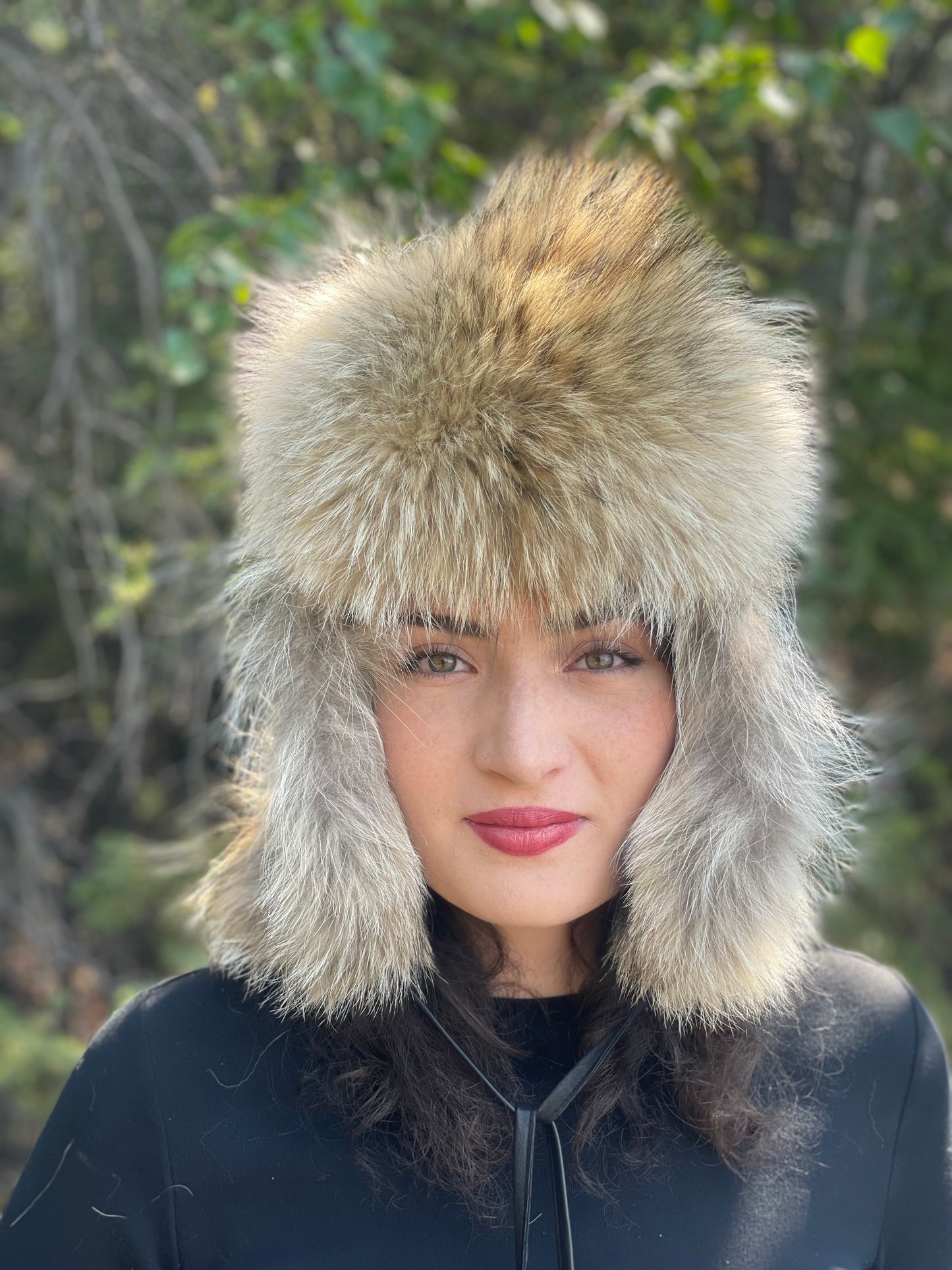 Coyote Leather Trapper Hat