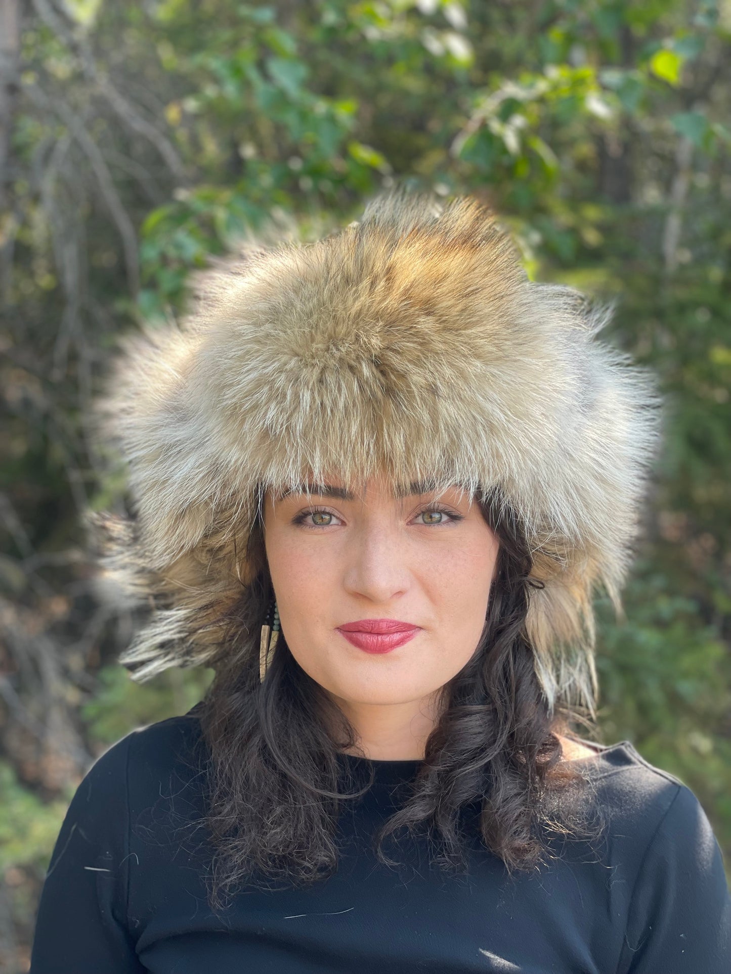 Coyote Leather Trapper Hat