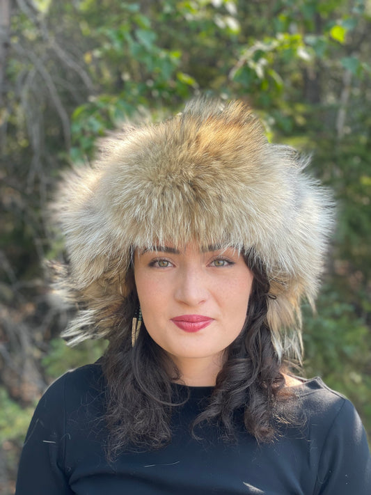 Coyote Leather Trapper Hat