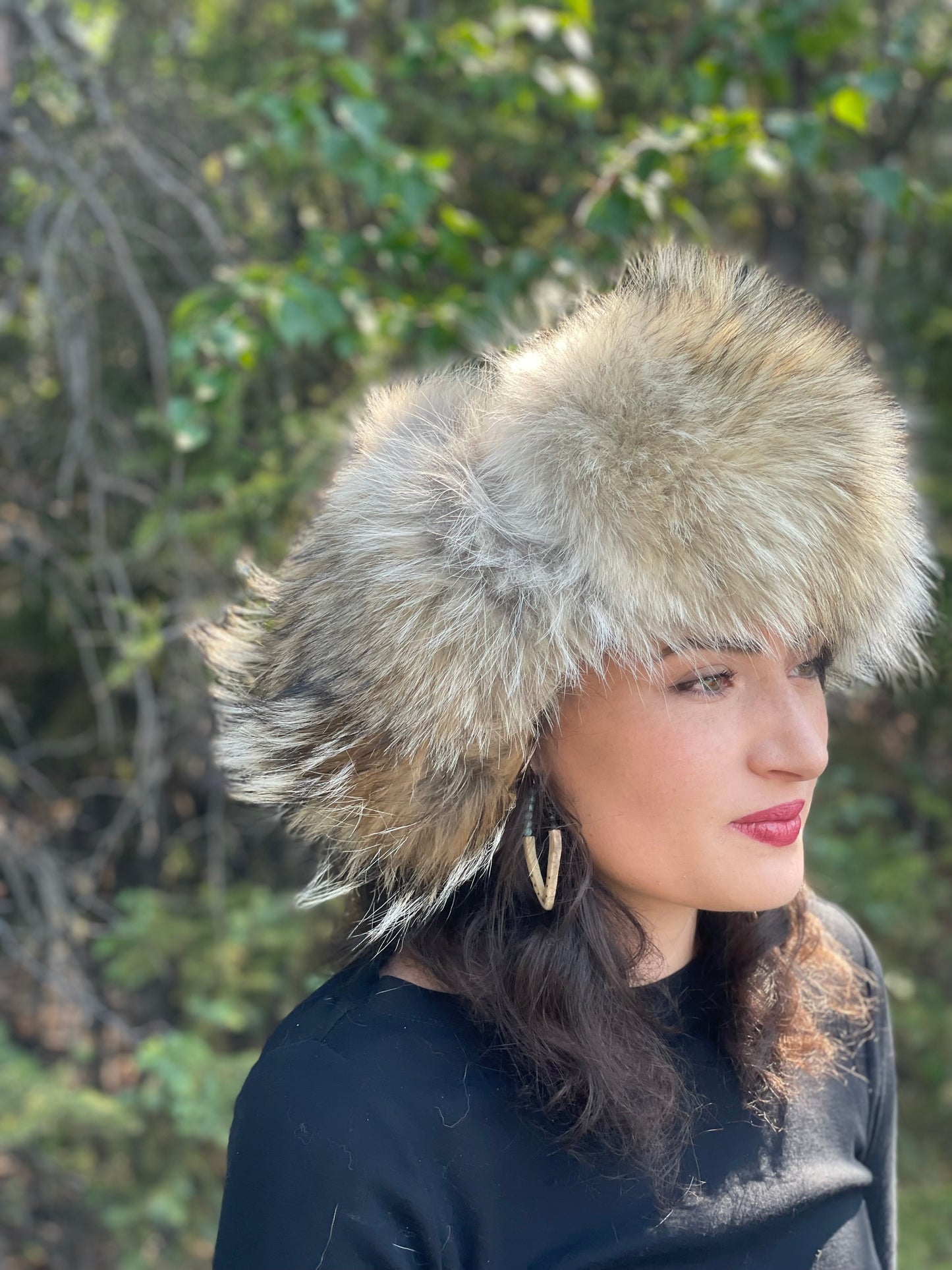 Coyote Leather Trapper Hat
