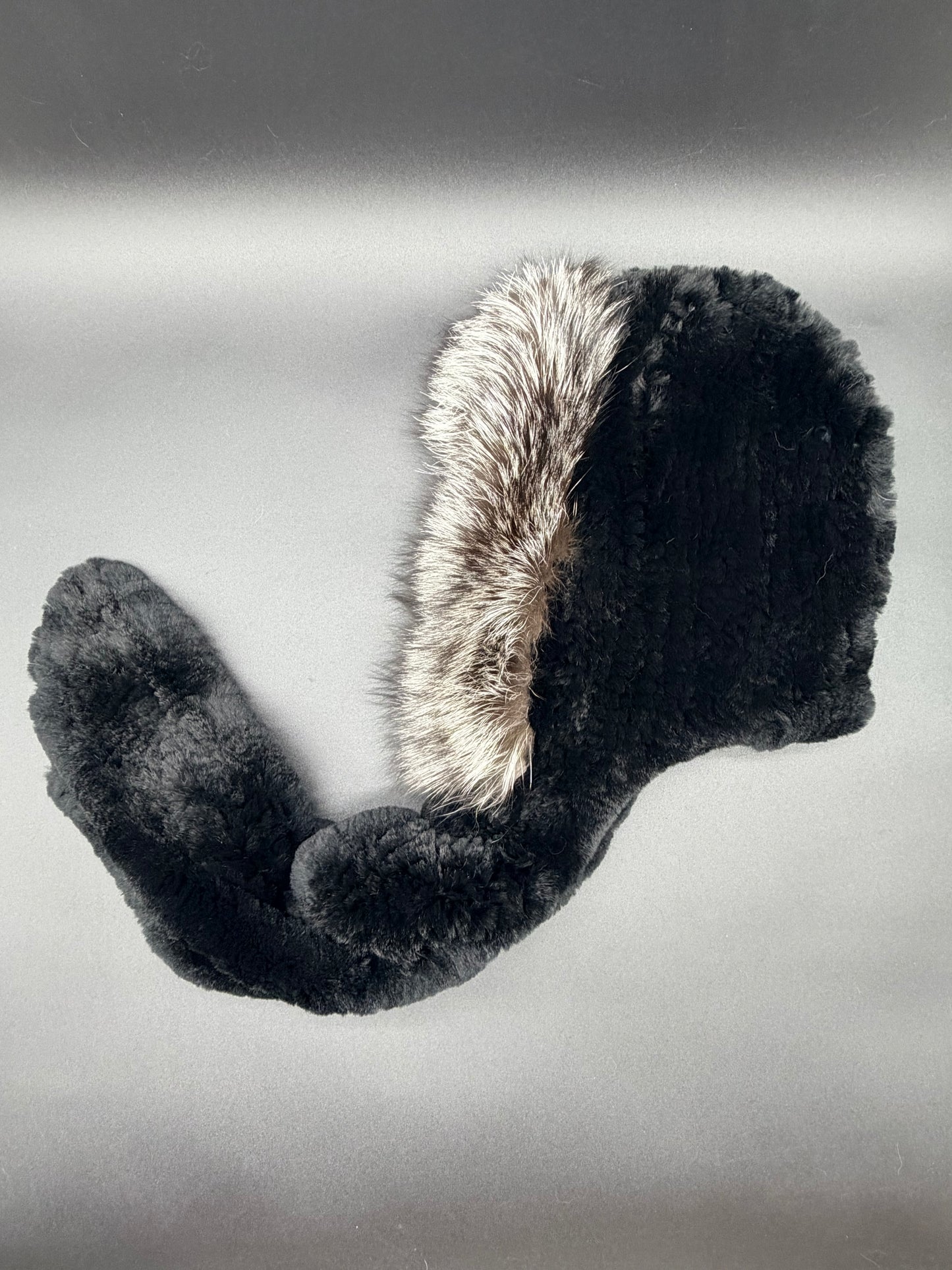 Rabbit Hood With Fox Trim Scarf