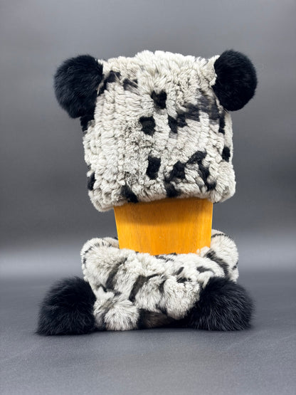 Child's Rabbit Pom Pom Hat and Scarf Set