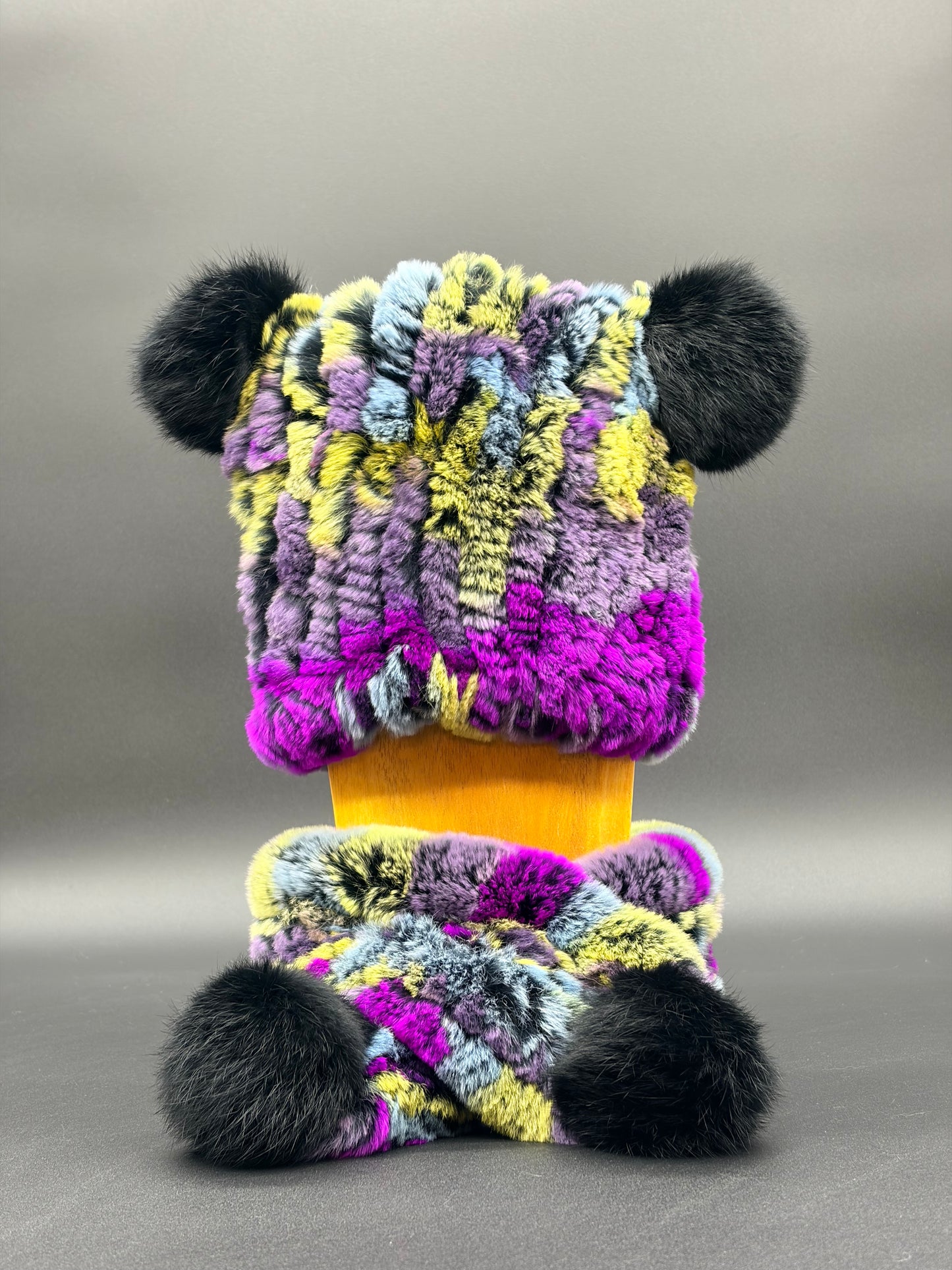 Child's Rabbit Pom Pom Hat and Scarf Set