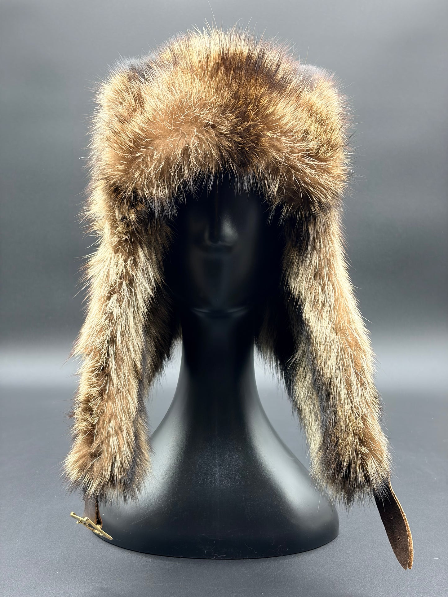 Full Racoon Fur Trapper Hat