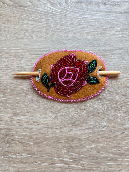 Beaded Rose Hair Slide