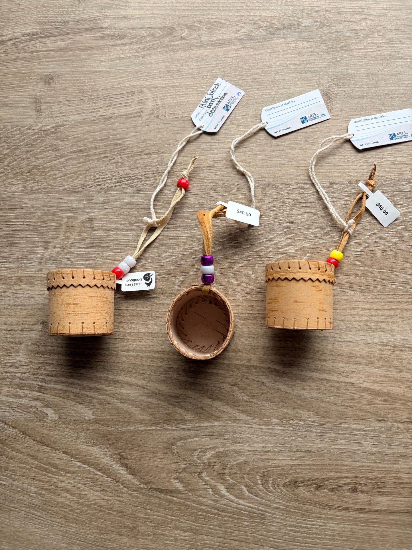Mini Birch Bark Pail Ornament