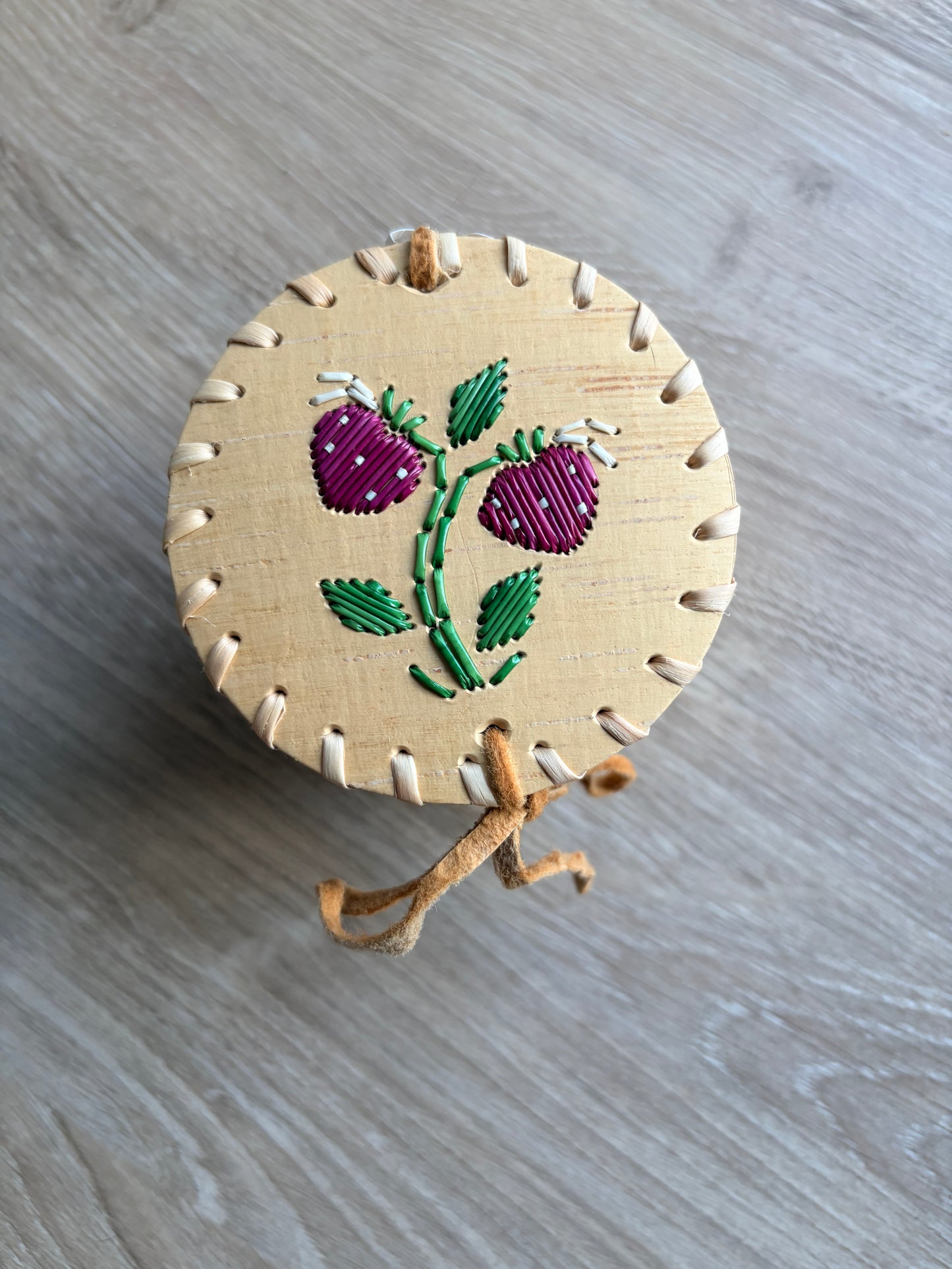 Strawberry Birch Bark Basket