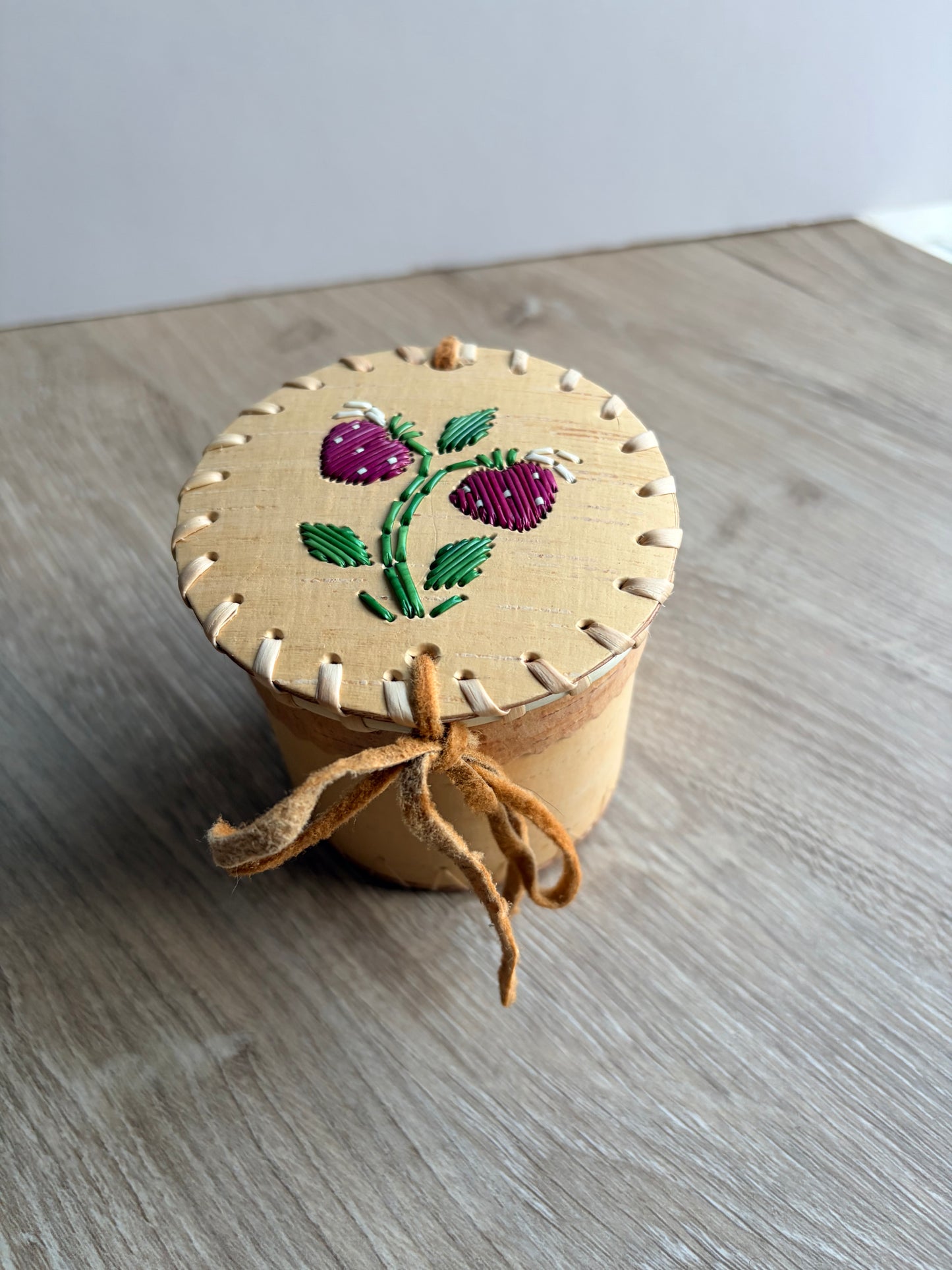 Strawberry Birch Bark Basket