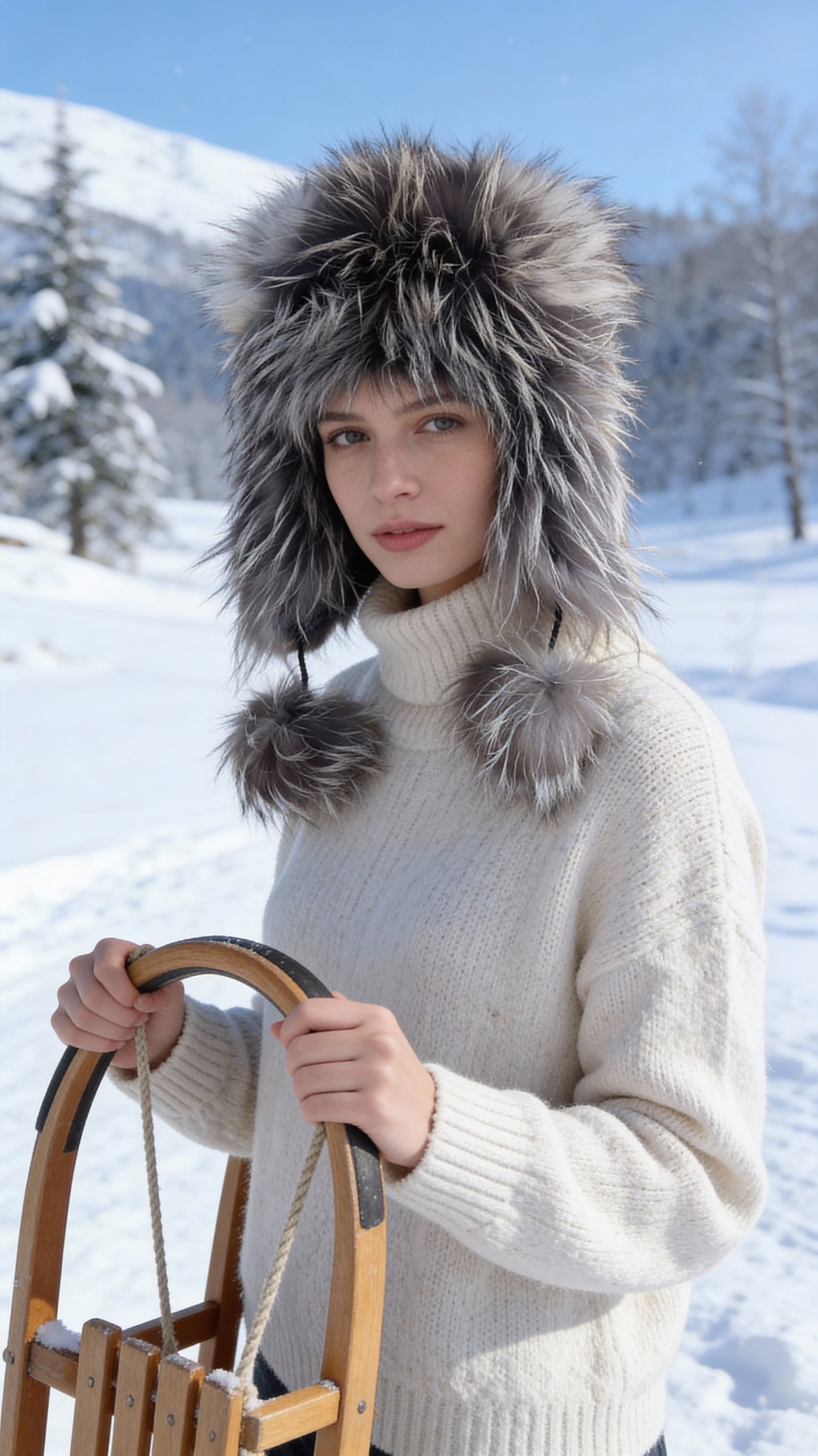 Bear Hat With Pom Pom