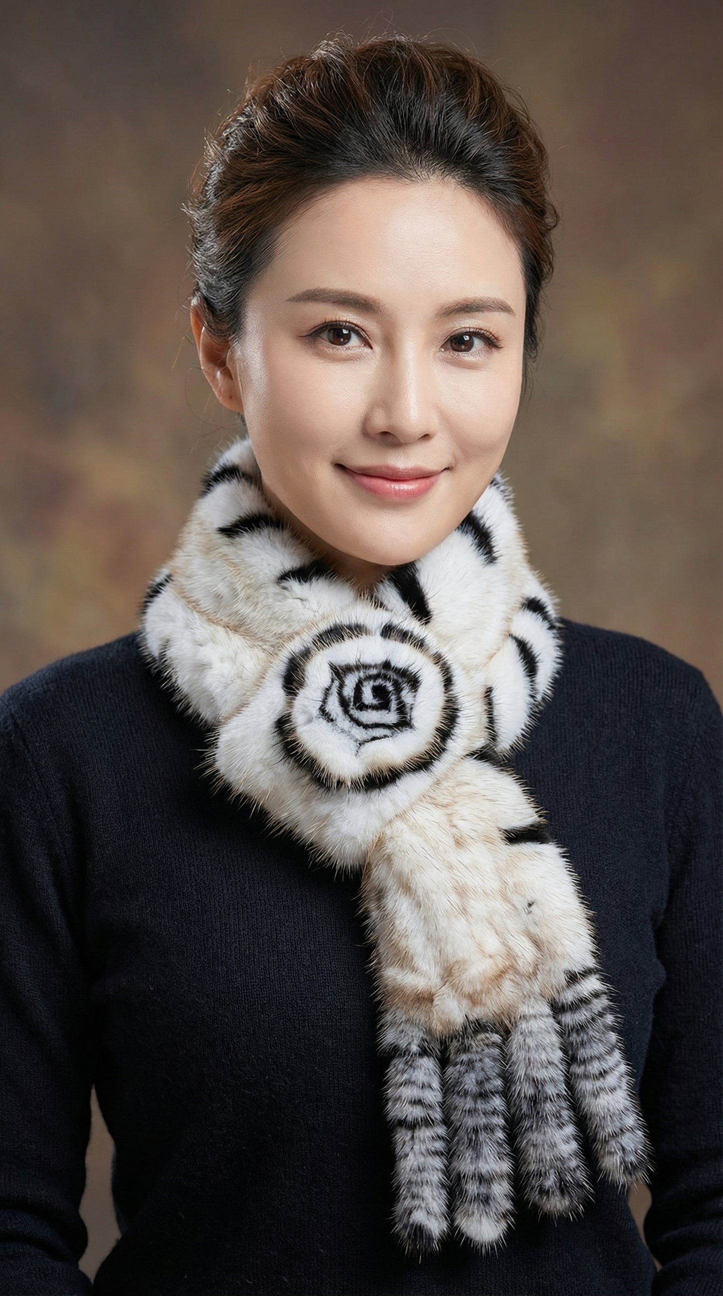 Mini Mink Rosette Scarf