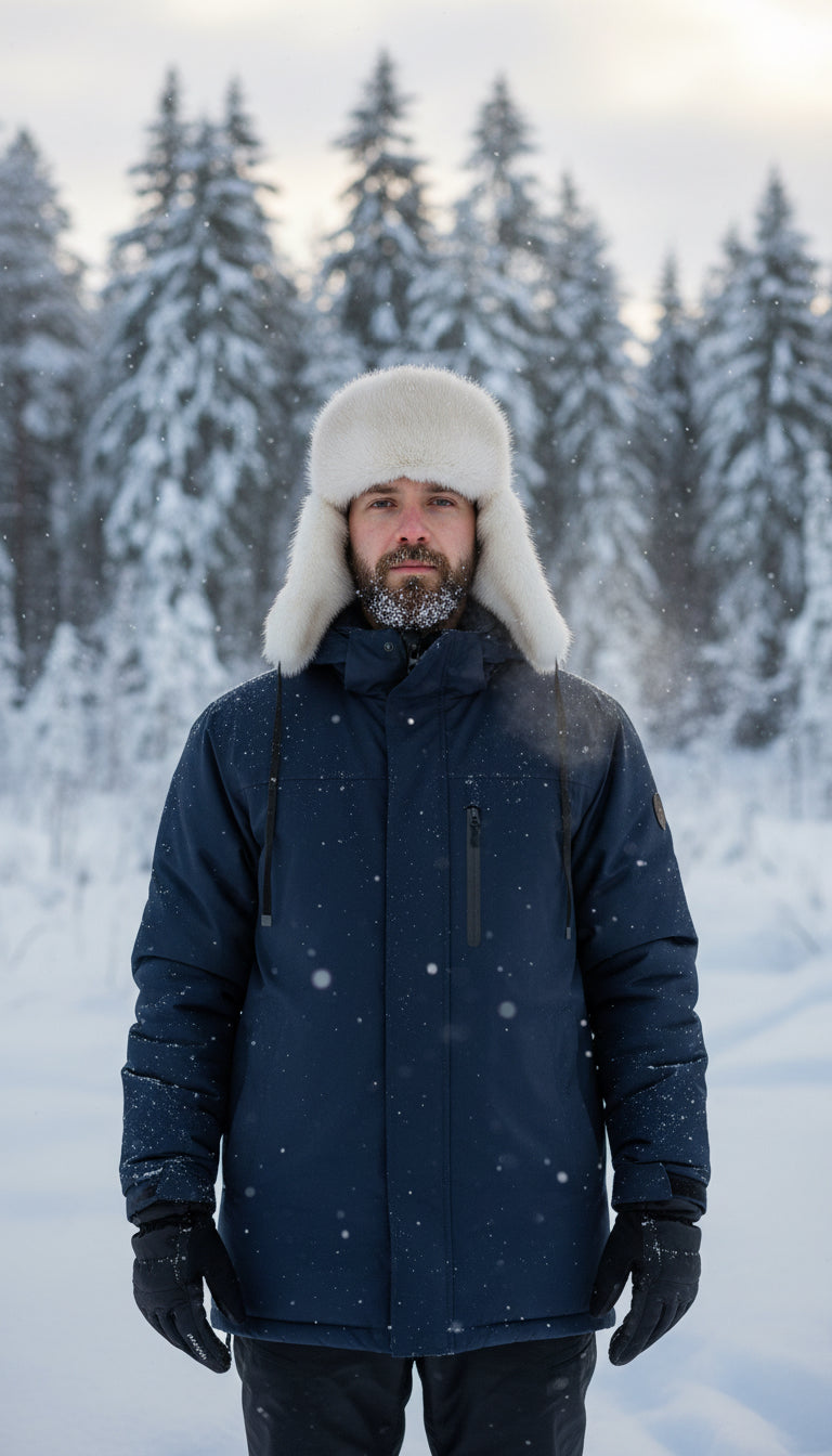 Leather Mink Trapper Hat