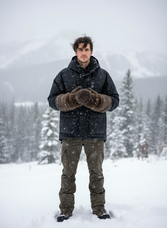 Beaver Long Gauntlet Mitts