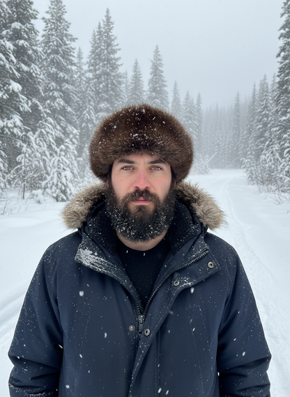 Leather Beaver Trapper Hat