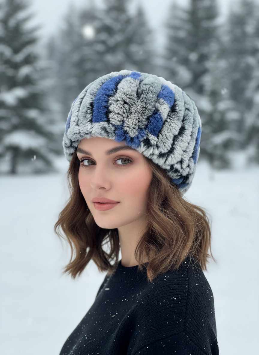 Grey/Blue Rabbit Headband