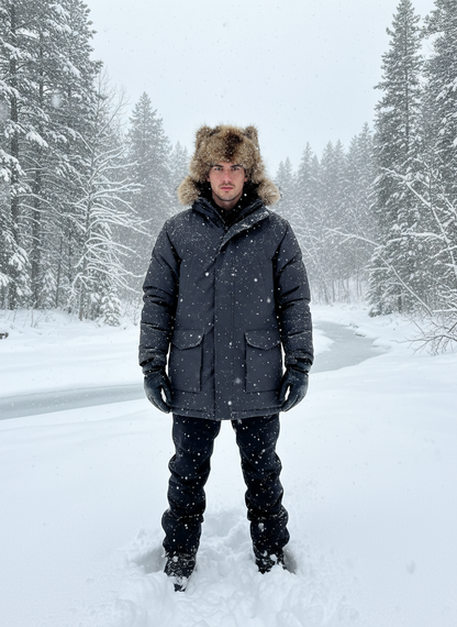 Full Racoon Fur Trapper Hat