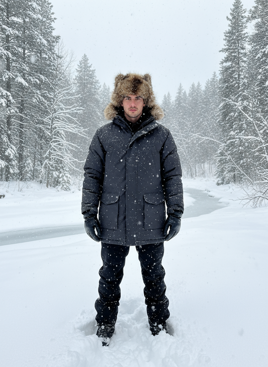 Full Racoon Fur Trapper Hat