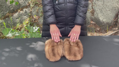 Ladies Mink Fur Mittens