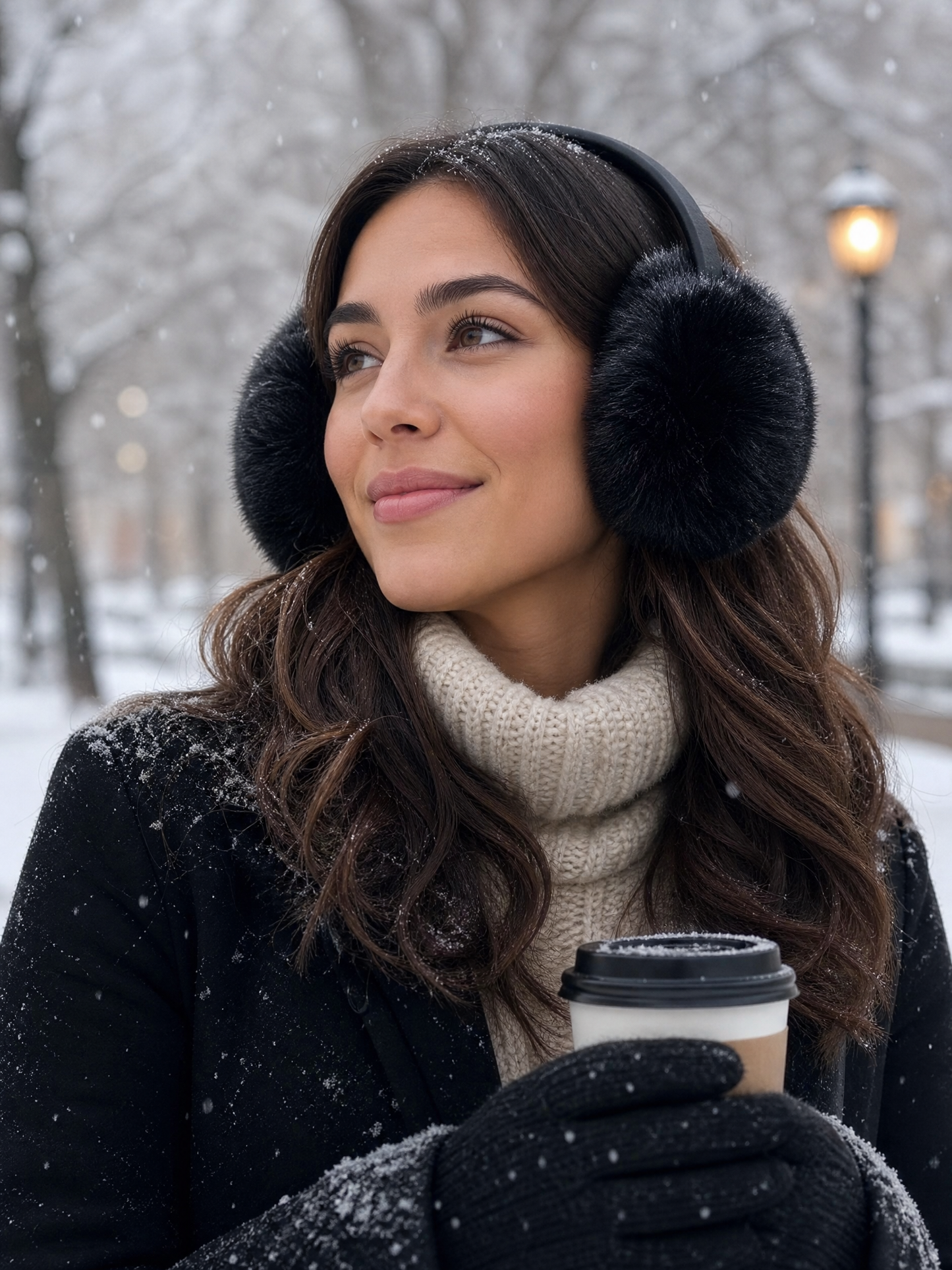 Rabbit Earmuffs With Leather Band