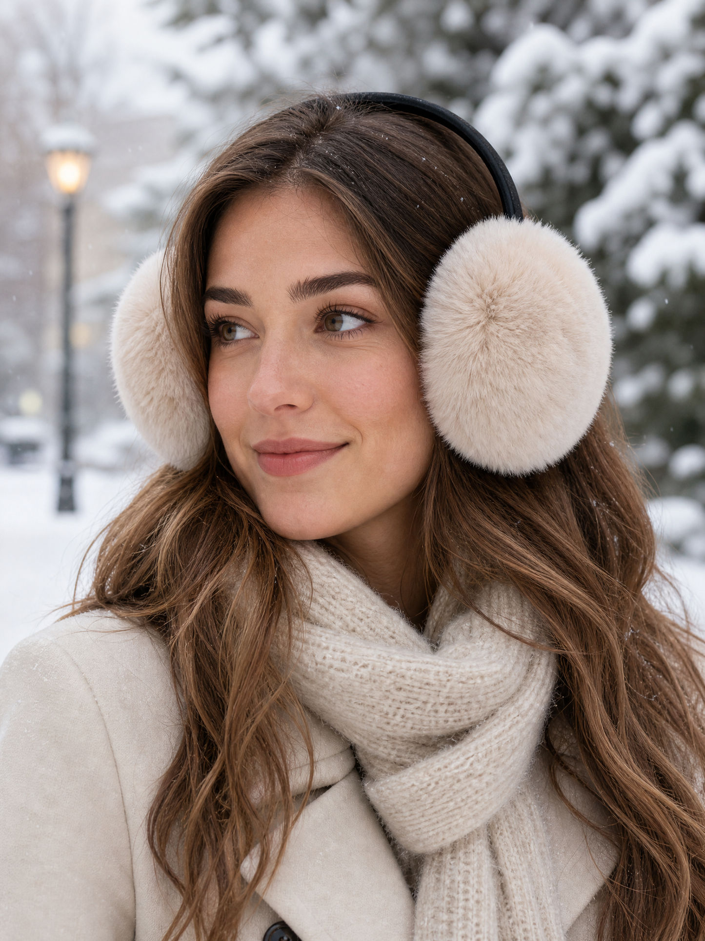 Rabbit Earmuffs With Leather Band